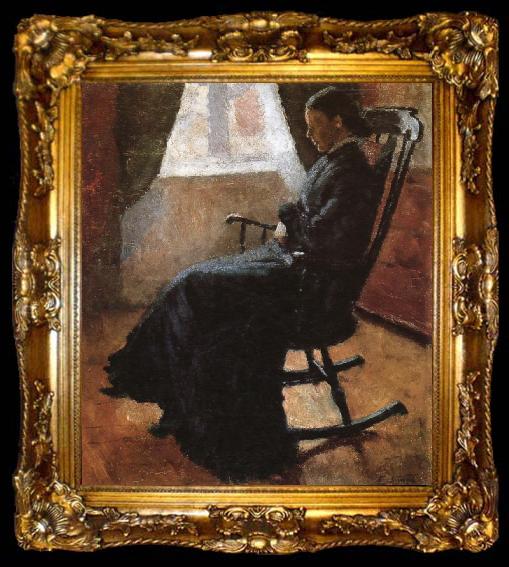 framed  Edvard Munch Aunt sitting  in the rocking chair, ta009-2