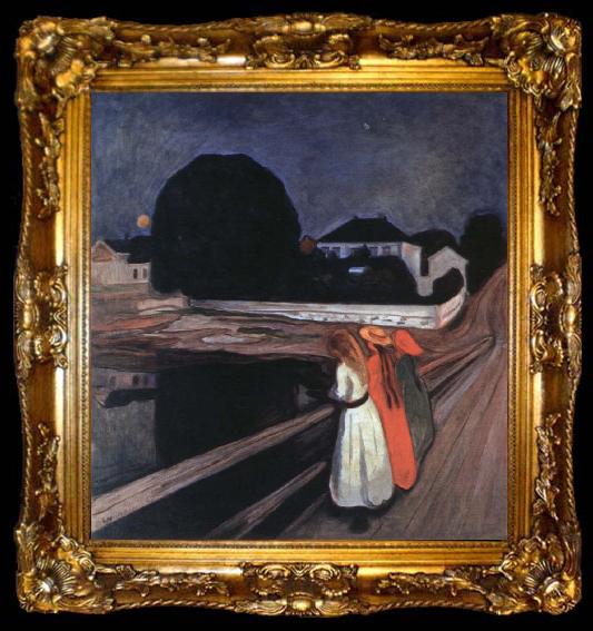 framed  Edvard Munch girls on the jetty, ta009-2