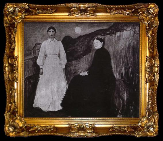 framed  Edvard Munch Mother  and daughter, ta009-2