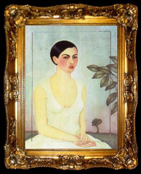 framed  Frida Kahlo dama de blanco, ta009-2