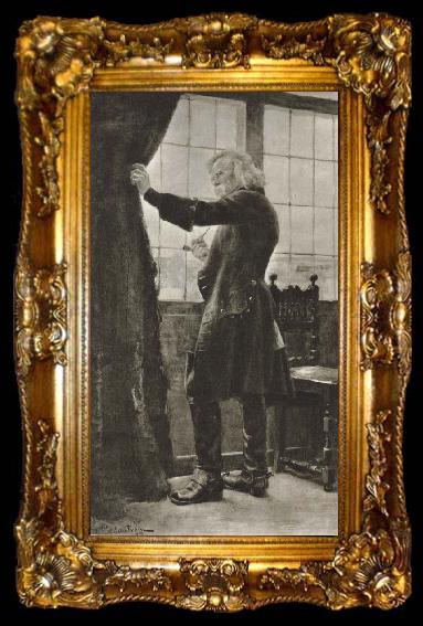 framed  Gustaf Cederstrom vid fonstret, ta009-2