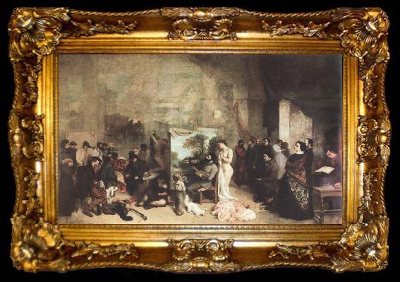 framed  Gustave Courbet the studio of the painter,a real allegory, ta009-2