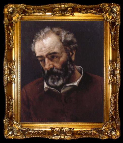framed  Gustave Courbet Portrati of Chenavard, ta009-2