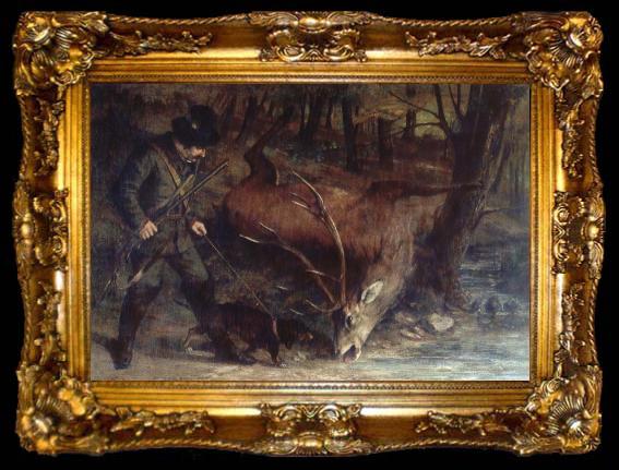 framed  Gustave Courbet The German Huntsman, ta009-2