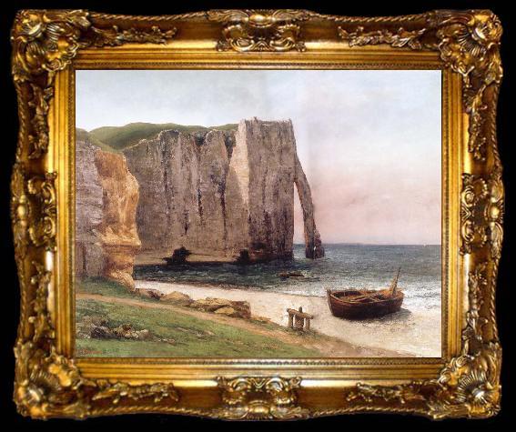 framed  Gustave Courbet Cliff at Etretat, ta009-2