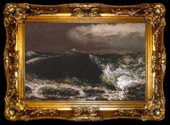 framed  Gustave Courbet wave, ta009-2