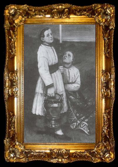 framed  Gustave Courbet Children, ta009-2