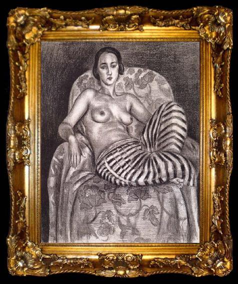 framed  Henri Matisse Woman wearing a striped trousers, ta009-2