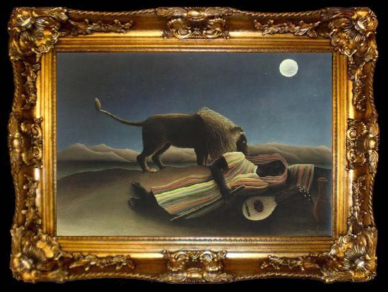 framed  Henri Rousseau the sleeping gypsy, ta009-2