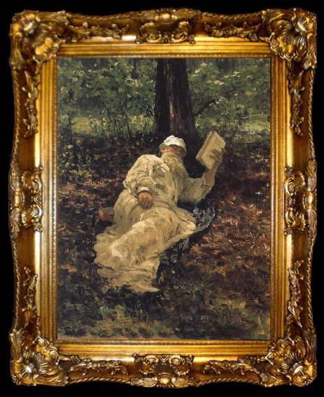 framed  Ilia Efimovich Repin Tolstoy, ta009-2