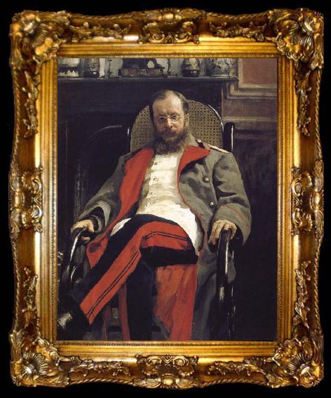 framed  Ilia Efimovich Repin Portrait of a man sitting, ta009-2