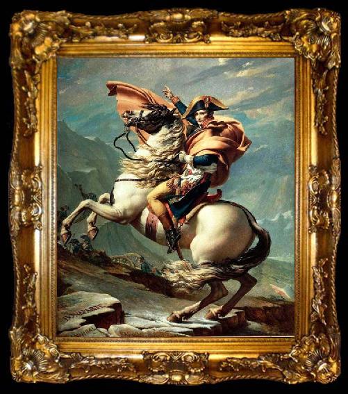 framed  Jacques-Louis David Napoleon at the Saint Bernard Pass, ta009-2