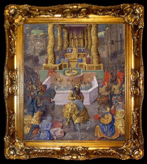 framed  Jean Fouquet The taking of Jerusalem by Herod the Great, 36 BC, ta009-2