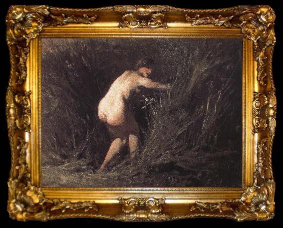 framed  Jean Francois Millet Naked, ta009-2