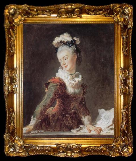 framed  Jean Honore Fragonard Dancing girl lucky Miss Mar portrait, ta009-2