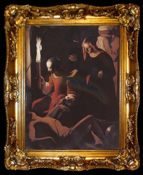 framed  LA TOUR, Georges de St Sebastian attended by st irene, ta009-2
