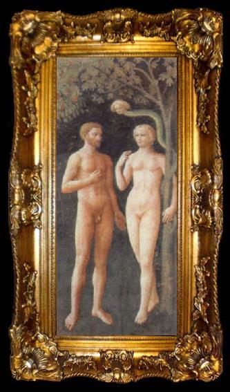 framed  MASOLINO da Panicale Temptation of Adam and Eve, ta009-2