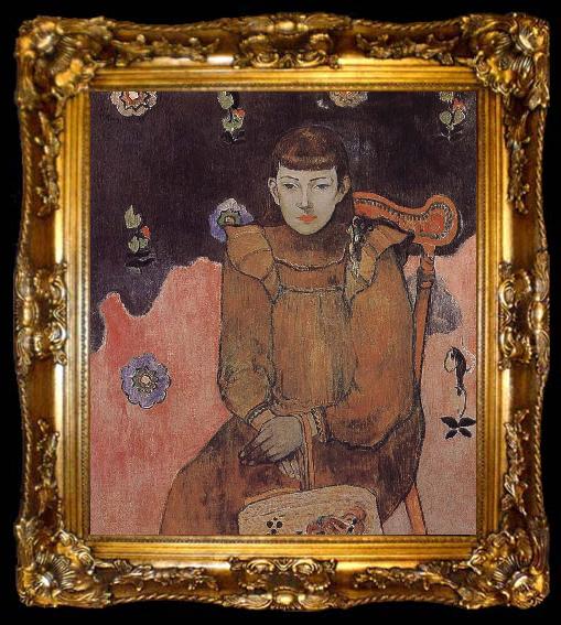 framed  Paul Gauguin Girl portrait, ta009-2