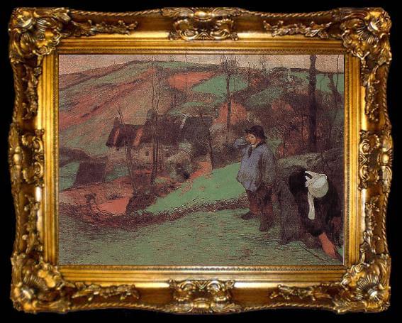 framed  Paul Gauguin Brittany shepherd, ta009-2