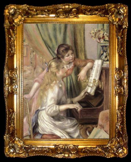 framed  Pierre-Auguste Renoir young girls at the piano, ta009-2