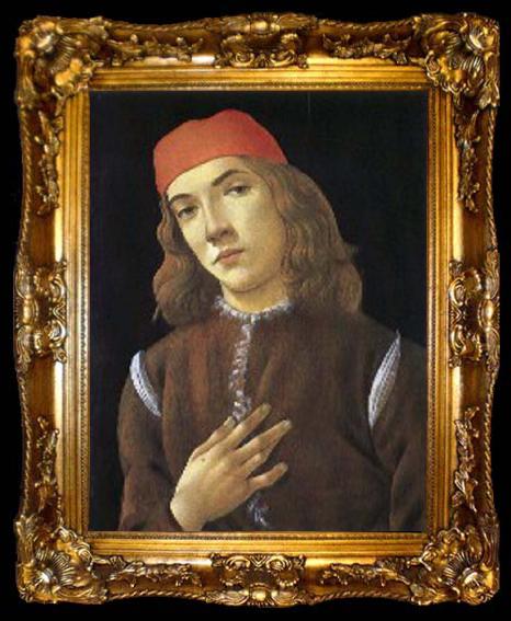 framed  Sandro Botticelli Portrait of youth, ta009-2