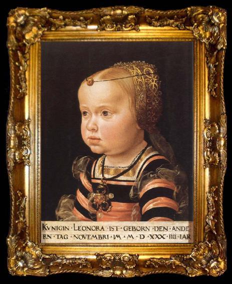 framed  jakob seisenegger portrait of archduchess eleonora of mantua, ta009-2