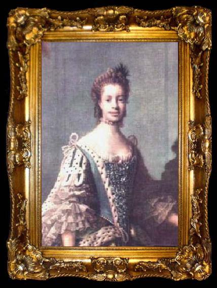 framed  Allan Ramsay Queen Charlotte as painted by Allan Ramsay in 1762., ta009-2