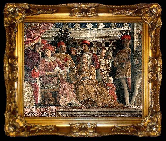 framed  Andrea Mantegna The court of Mantua, fresco for the Camera degli Sposi of Palazzo Ducale, Mantua., ta009-2