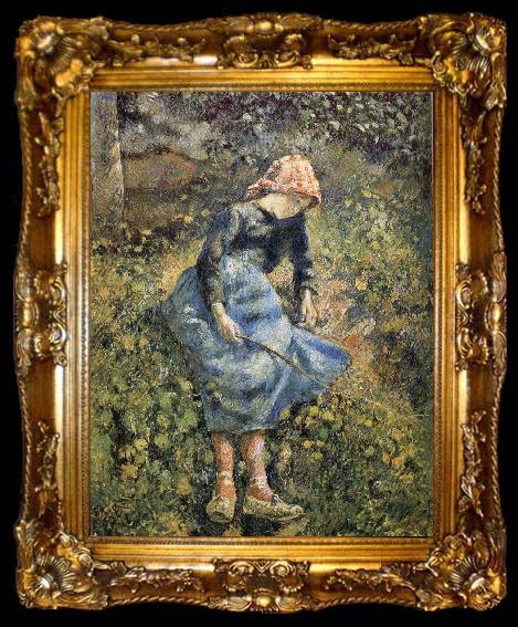 framed  Camille Pissarro girls, ta009-2