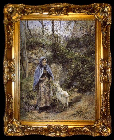 framed  Camille Pissarro Woman sheep, ta009-2