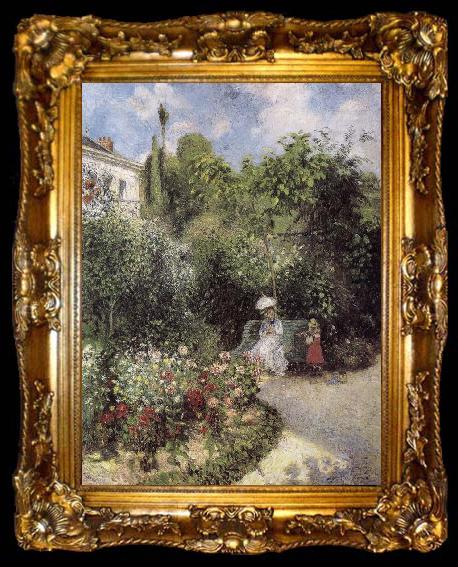 framed  Camille Pissarro Metaponto garden Schwarz, ta009-2