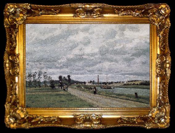 framed  Camille Pissarro Schwartz of Schwartz Metaponto riparian, ta009-2