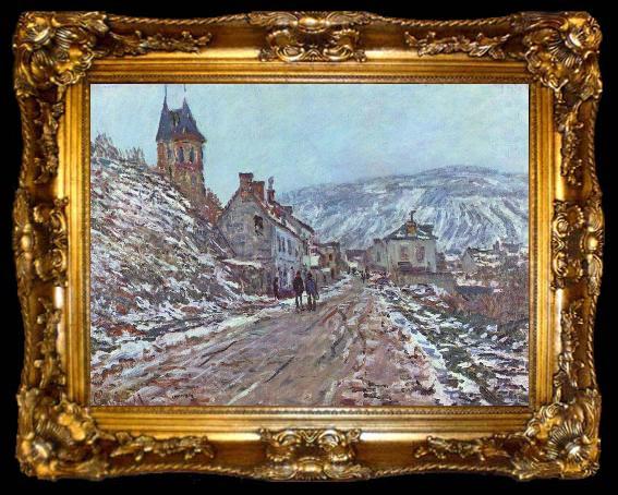 framed  Claude Monet Street near Vetheuil in Winter, ta009-2