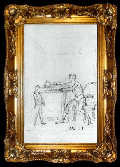 framed  David, Jacques-Louis Louis XVI Showing the Constitution to his Son, ta009-2