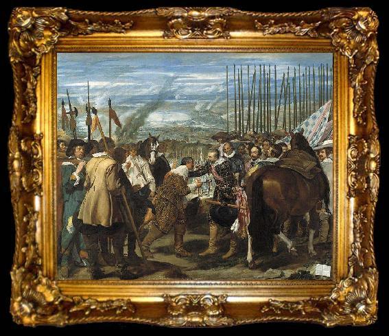 framed  Diego Velazquez La rendicion de Breda was inspired by Velazquez first visit to Italy,, ta009-2