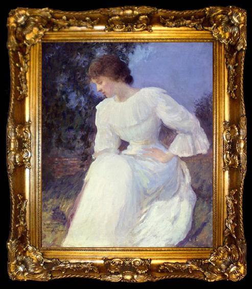 framed  Edmund Charles Tarbell Woman in White,, ta009-2