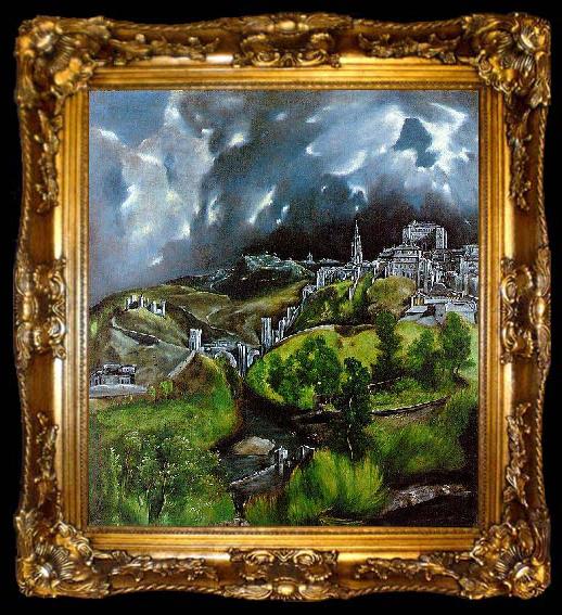 framed  El Greco View of Toledo, ta009-2