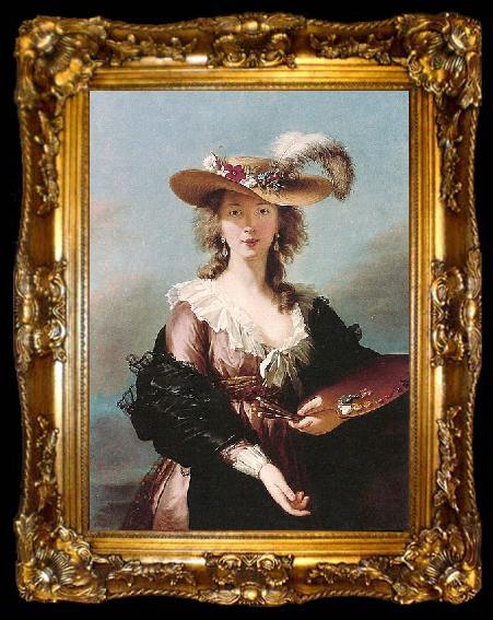 framed  Elisabeth Louise Viegg-Le Brun Self portrait in a Straw Hat,, ta009-2