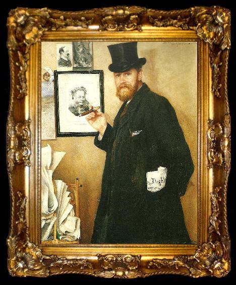 framed  Ernst Josephson portratt av per staaff, ta009-2