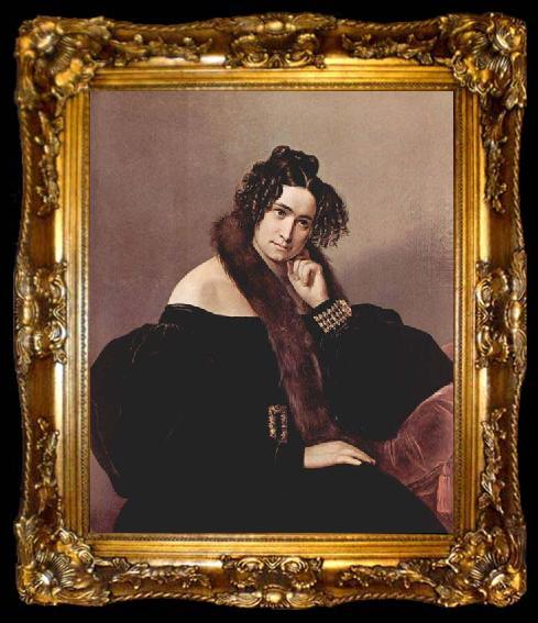 framed  Francesco Hayez Portrait of Felicina Caglio Perego di Cremnago, ta009-2