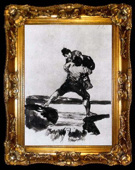framed  Francisco de goya y Lucientes Peasant Carrying a Woman, ta009-2