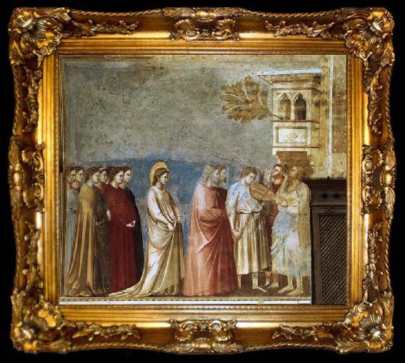 framed  GIOTTO di Bondone . Wedding Procession, ta009-2