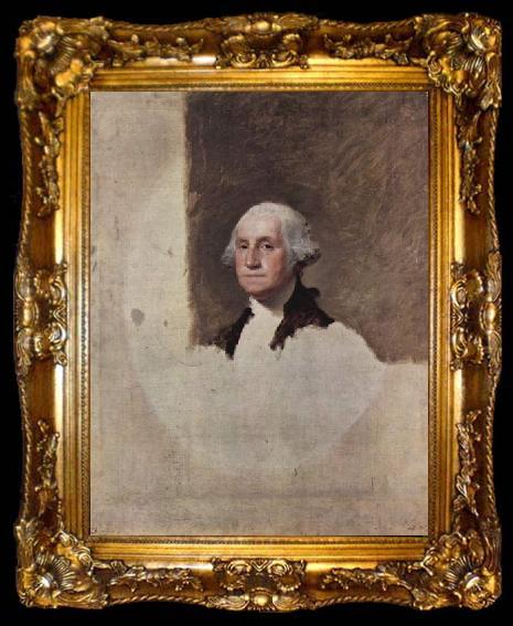 framed  Gilbert Stuart Gilbert Stuart unfinished 1796 painting of George Washington, ta009-2