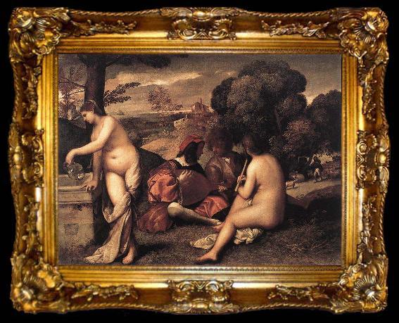 framed  Giorgione Concert Champetre, ta009-2