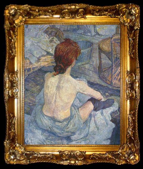 framed  Henri de toulouse-lautrec La Toilette, early painting, ta009-2