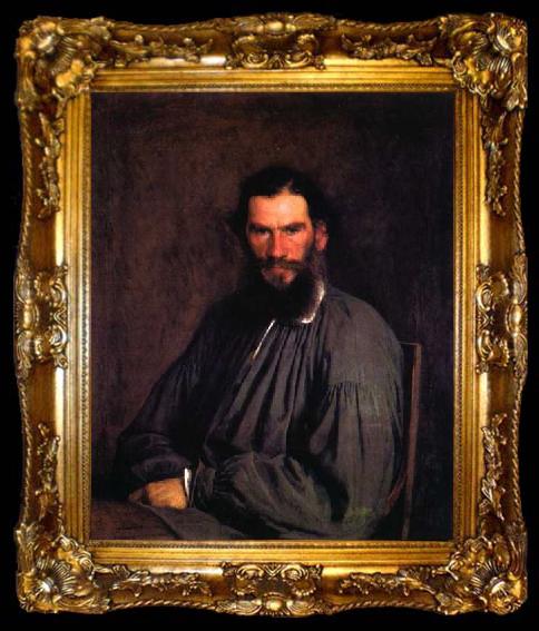 framed  Ivan Kramskoi Leo Tolstoy, ta009-2