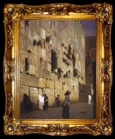 framed  Jean - Leon Gerome Solomon Wall, Jerusalem, ta009-2