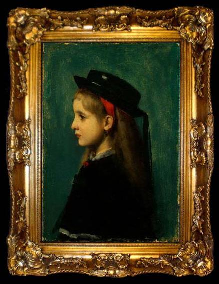 framed  Jean-Jacques Henner Alsatian Girl, ta009-2