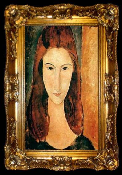 framed  Jeanne Hebuterne Hebuterne by Modigliani, ta009-2