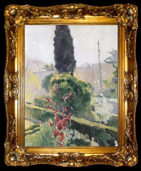 framed  Joaquin Sorolla Sevilla Palace Garden Tour, ta009-2